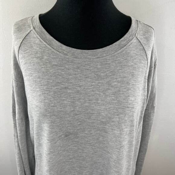 Sweaty Betty Gray Sweater Round Neck Long Sleeve Side Slit Size X-Large XL - Picture 3 of 9